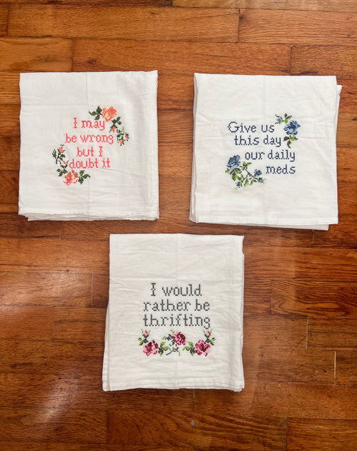 Cross Stitch Kitchen Towel