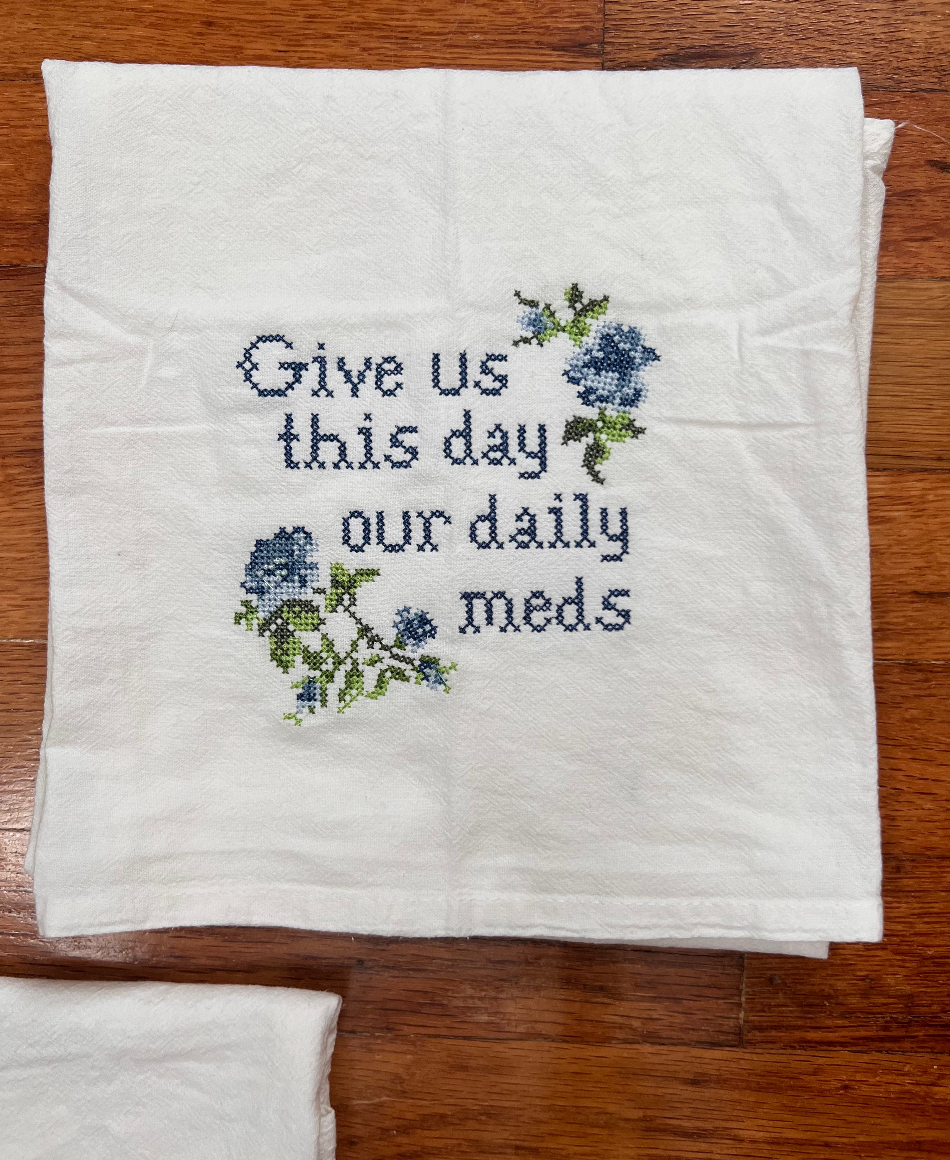 Cross Stitch Kitchen Towel
